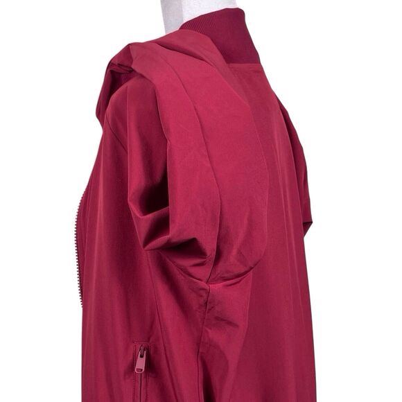 ATHLETA Brooklyn Bomber Jacket Size Small Stretch UPF 50+ Pockets Red Cranberry - Picture 13 of 15